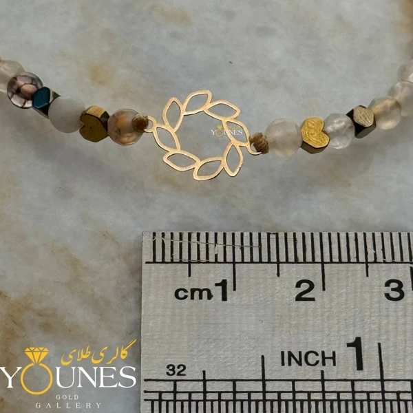 دستبند گندمی گرد لیزری طلا